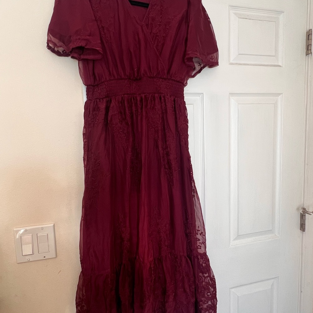 Orange Creek Plum Midi Dress - Picture 4 of 7